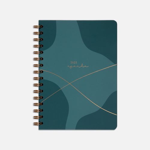 Siyah 2023 Yılı A5 Ajanda 12 Aylık Koyu Yeşil 